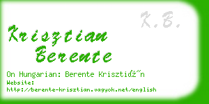 krisztian berente business card